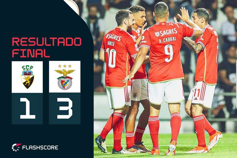 Os festejos do Benfica no golo de Arthur Cabral