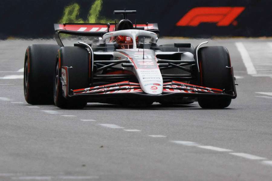 Haas' Esteban Ocon during practice in Baku