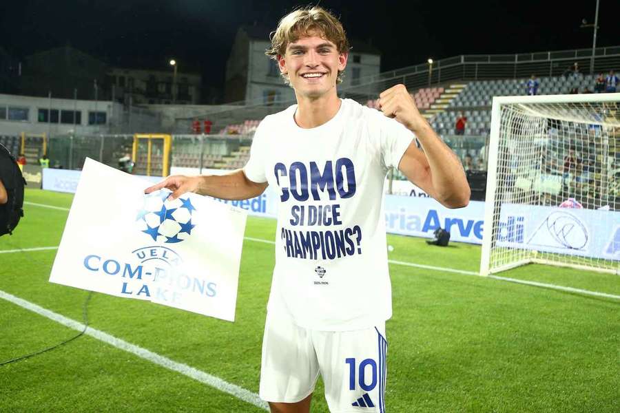 Nico Paz nach der Qualifikation Comos für die Champions League Nico Paz nach der Qualifikation Comos für die Champions League