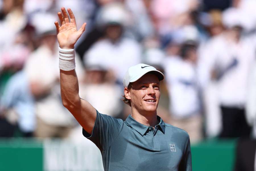 Sinner celebrates his win in Monte Carlo
