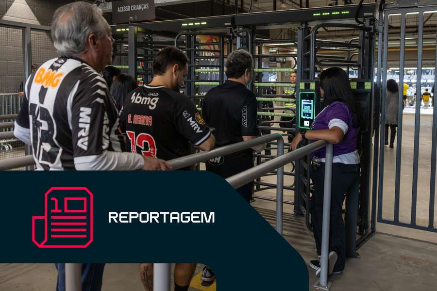 Reconhecimento facial antes de entrada na Arena MRV