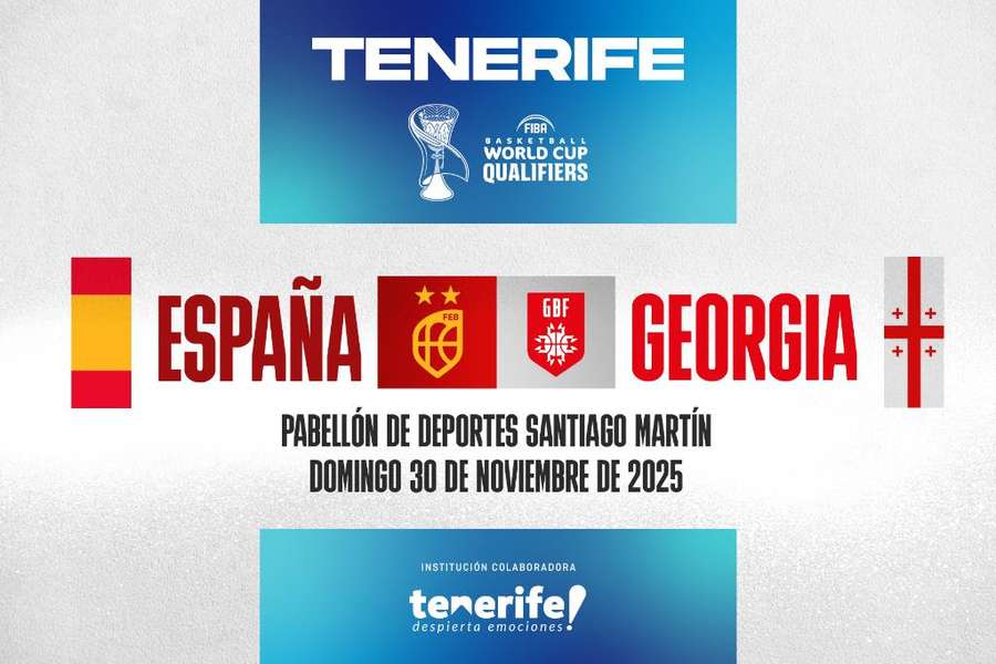Cartel del España-Georgia en Tenerife