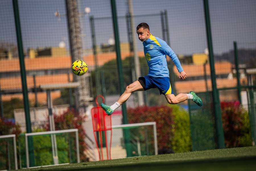Marc Casadó, entrenando