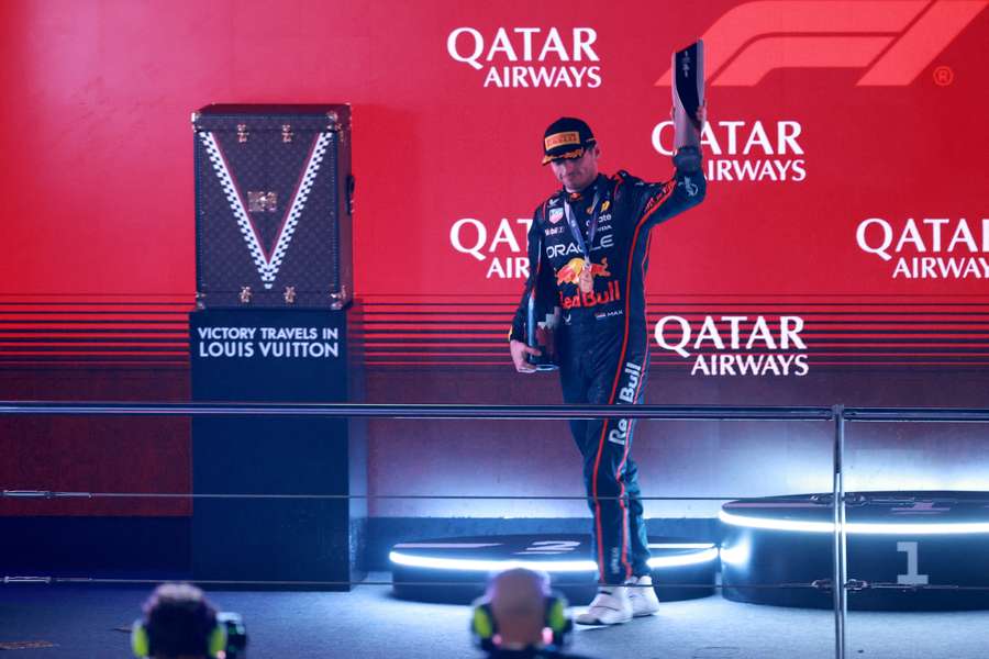 Max Verstappen sur le podium ce dimanche. Max Verstappen sur le podium ce dimanche.