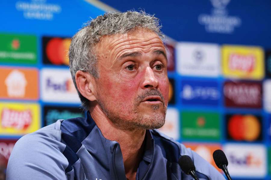 Paris Saint-Germain coach Luis Enrique during his press conference