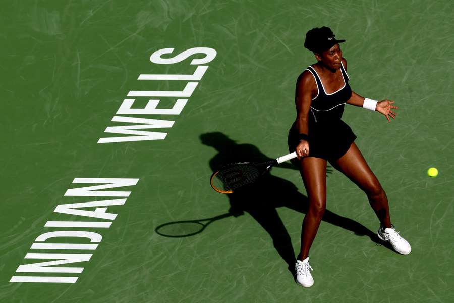 Venus Williams in Indian Wells action last year