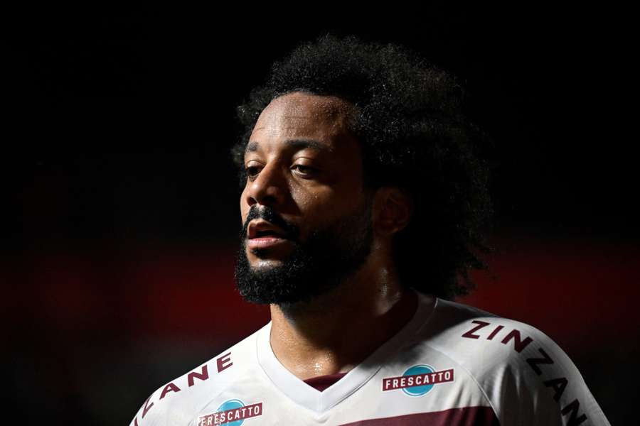 Marcelo durante a partida do Fluminense contra o Argentinos Juniors no Estádio Diego Maradon