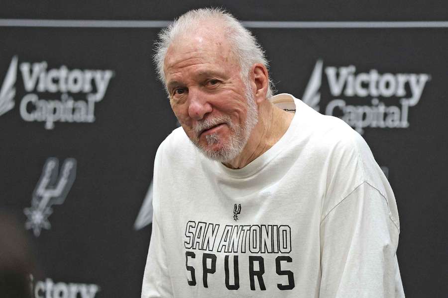 Former San Antonio Spurs head coach Gregg Popovich smiling Former San Antonio Spurs head coach Gregg Popovich smiling
