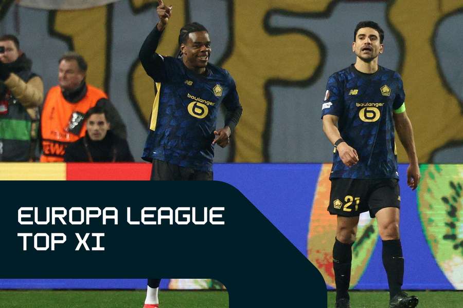 Benjamin André (r.) vom OSC Lille führt das Team der Woche in der Europa League an.