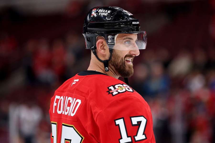Nick Foligno smiling during a game
