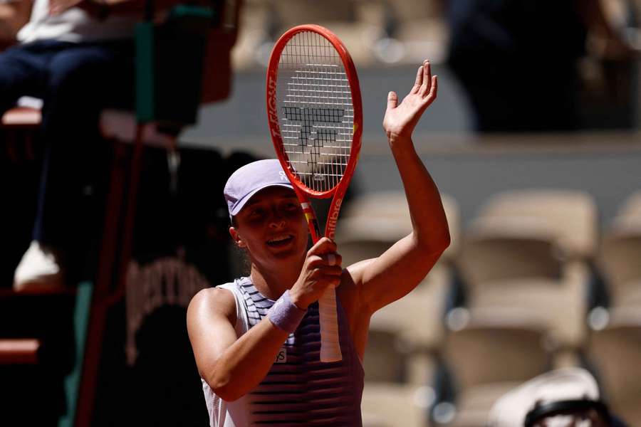 Iga Swiatek celebrates her victory
