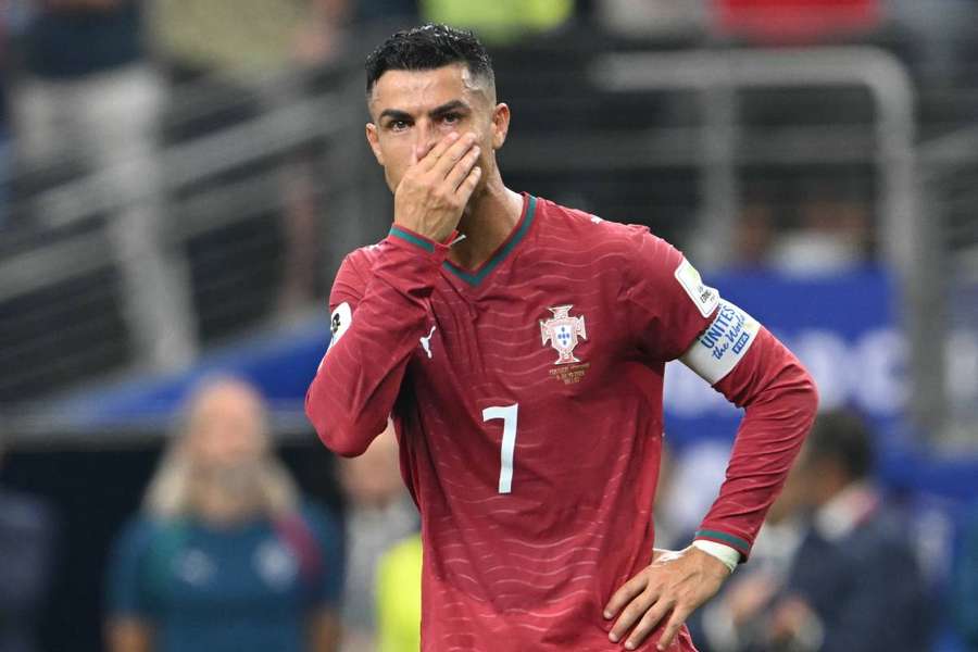 Cristiano Ronaldo foi o único a finalizar no alvo  contra a Espanha