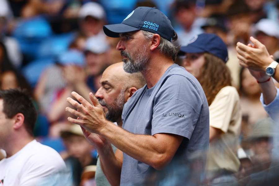 Ivanisevic watching Rybakina from the stands