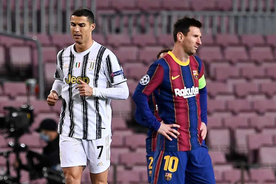 Cristiano Ronaldo și Lionel Messi, pe vremea în care jucau la Juventus și Barcelona