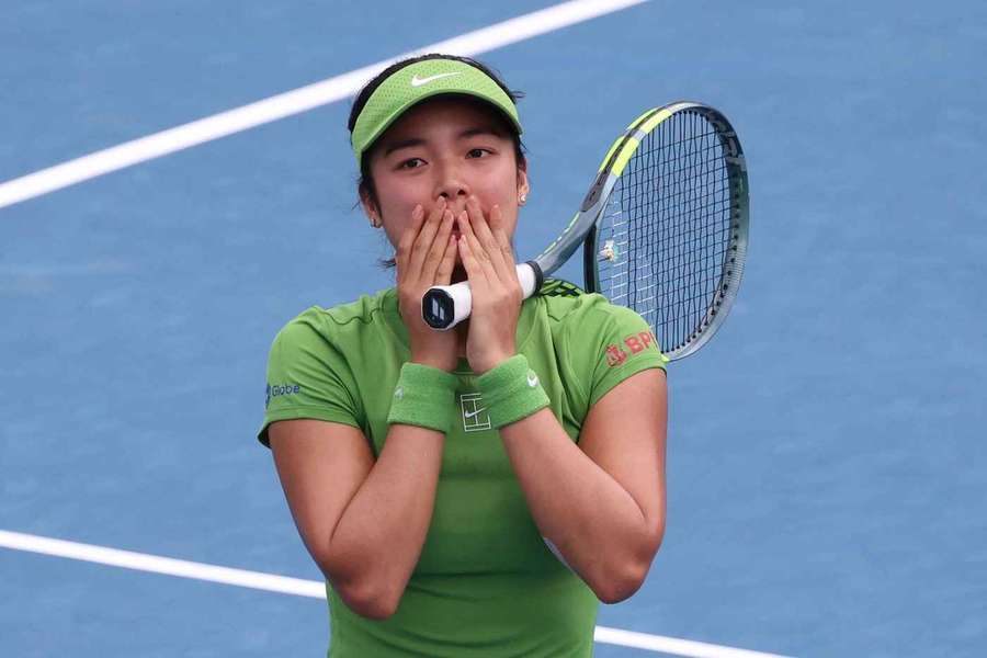 Eala reacts after beating Osaka Eala reacts after beating Osaka
