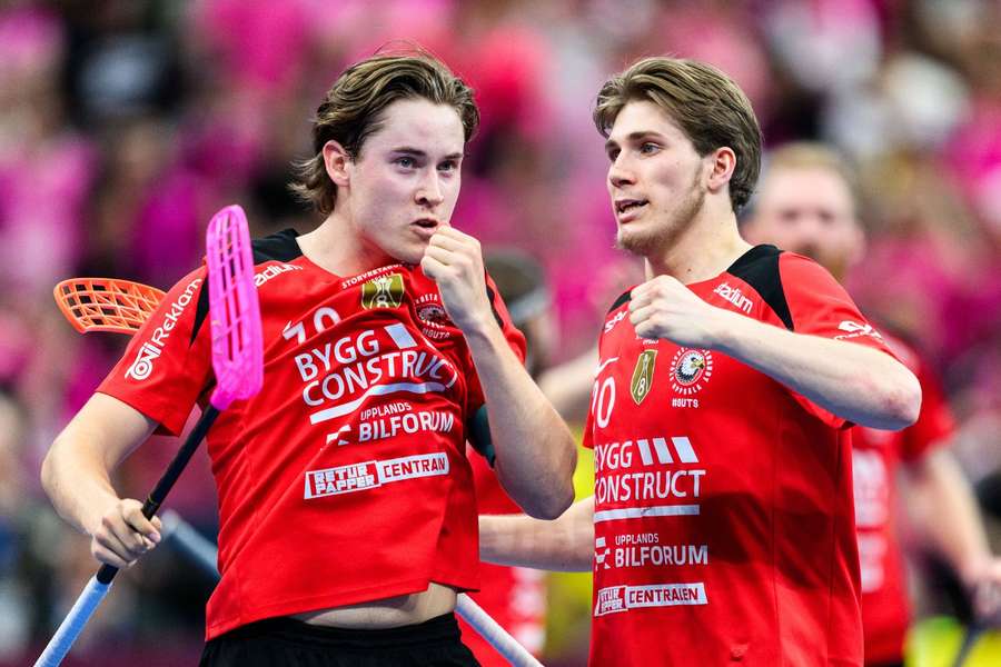 Gabriel Kohonen (left) scored the go-ahead goal in the Final for Storvreta