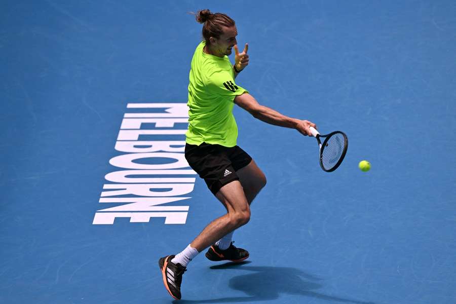 Zverev podczas pierwszego treningu w Melbourne