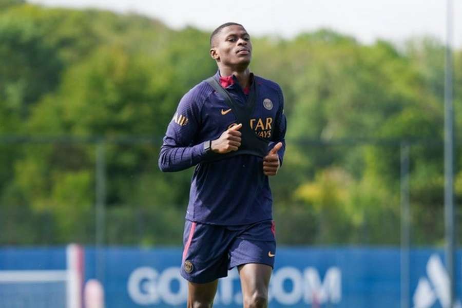 Nuno Mendes à l'entraînement.