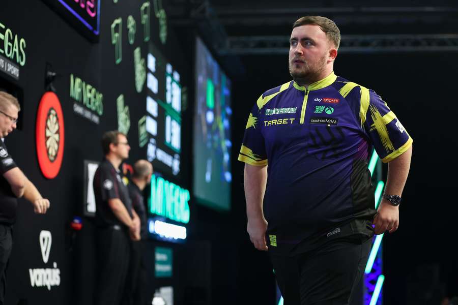 Littler in action at the Grand Slam of Darts Littler in action at the Grand Slam of Darts