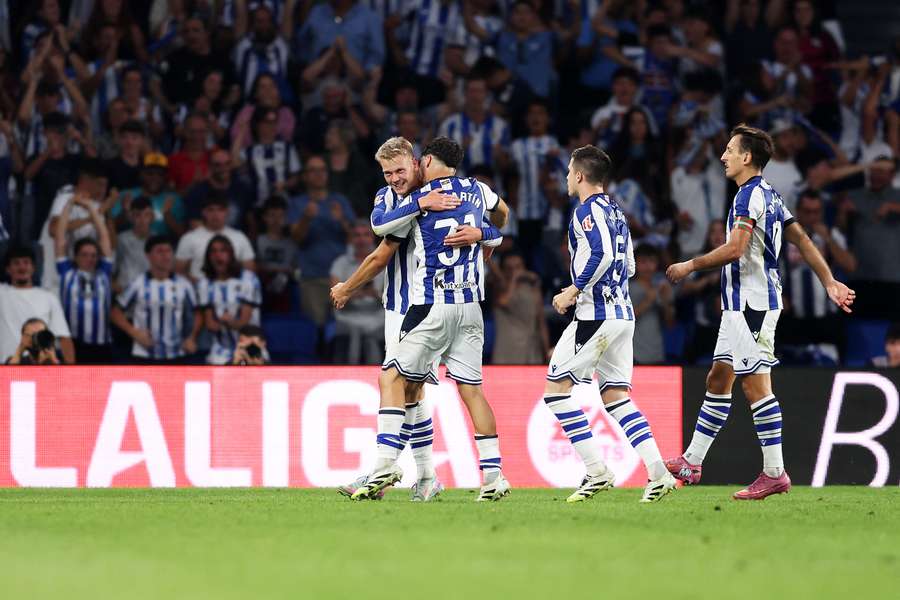 La Real celebra uno de sus goles
