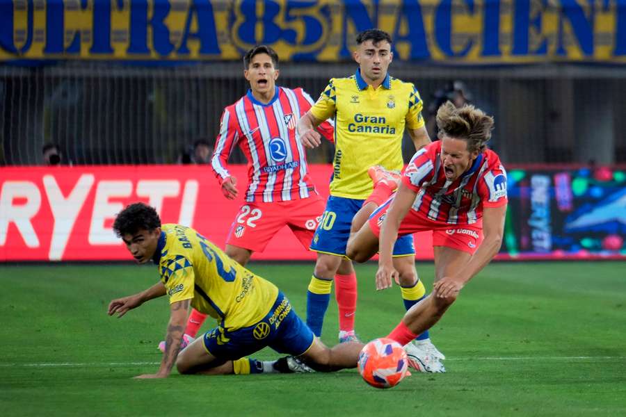 O Atlético de Madrid perdeu com gol no fim para o Las Palmas