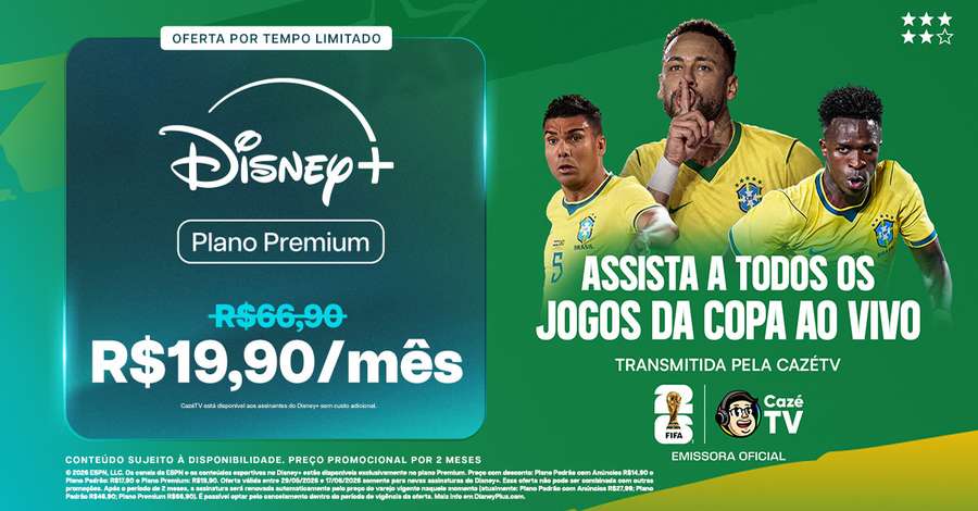 Assine o Disney+ para acompanhar ao vivo todos os jogos da Copa