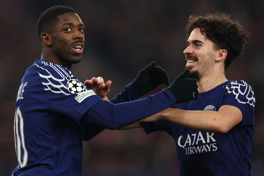 Dembélé et Vitinha à Stuttgart en janvier.