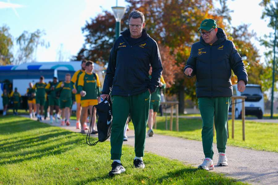 Rassie Erasmus arrives at a Springboks training session in Paris on Wednesday. Rassie Erasmus arrives at a Springboks training session in Paris on Wednesday.