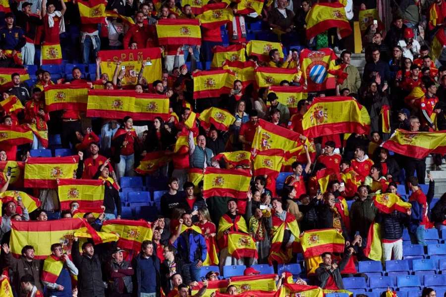 La afición española, en el España-Egipto La afición española, en el España-Egipto