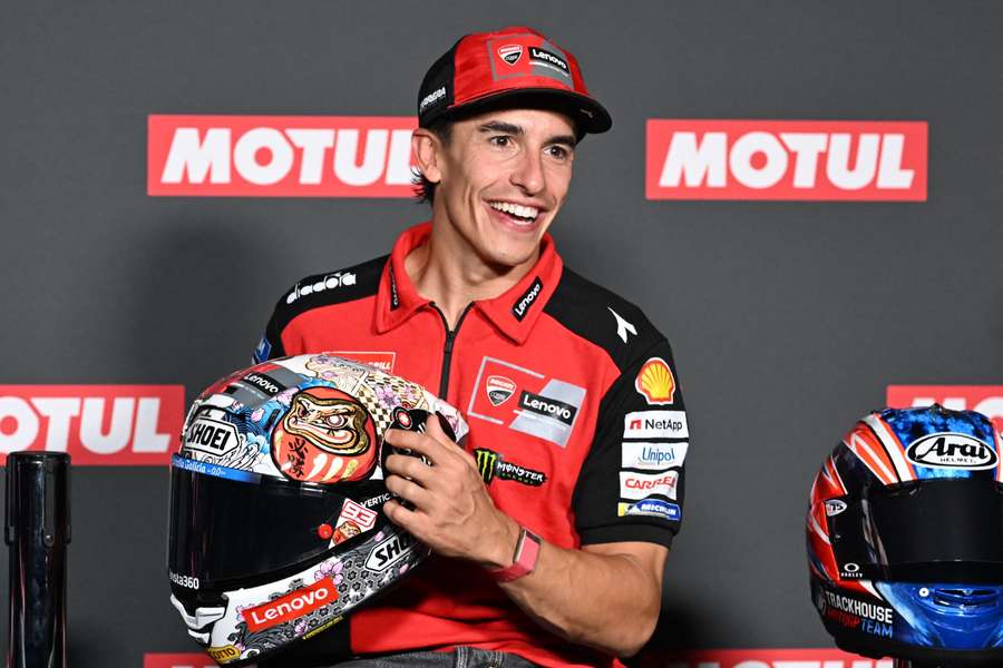 Marc Marquez devant la presse ce jeudi.