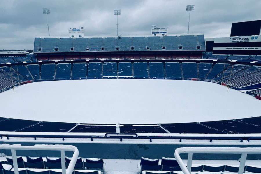 Buffalo's stadium was covered in snow to the start the weekend