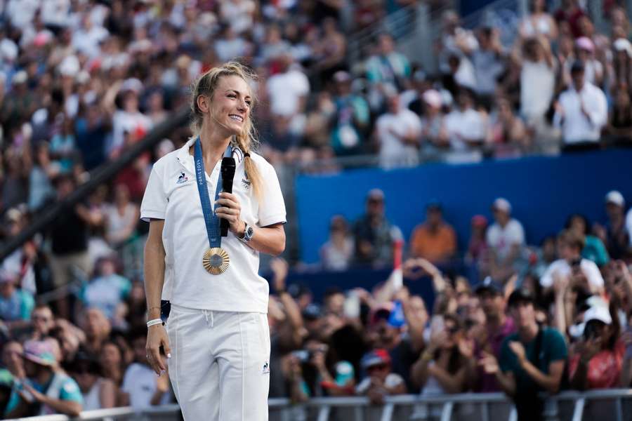 Pauline Ferrand-Prévôt au Parc des champions. Pauline Ferrand-Prévôt au Parc des champions.