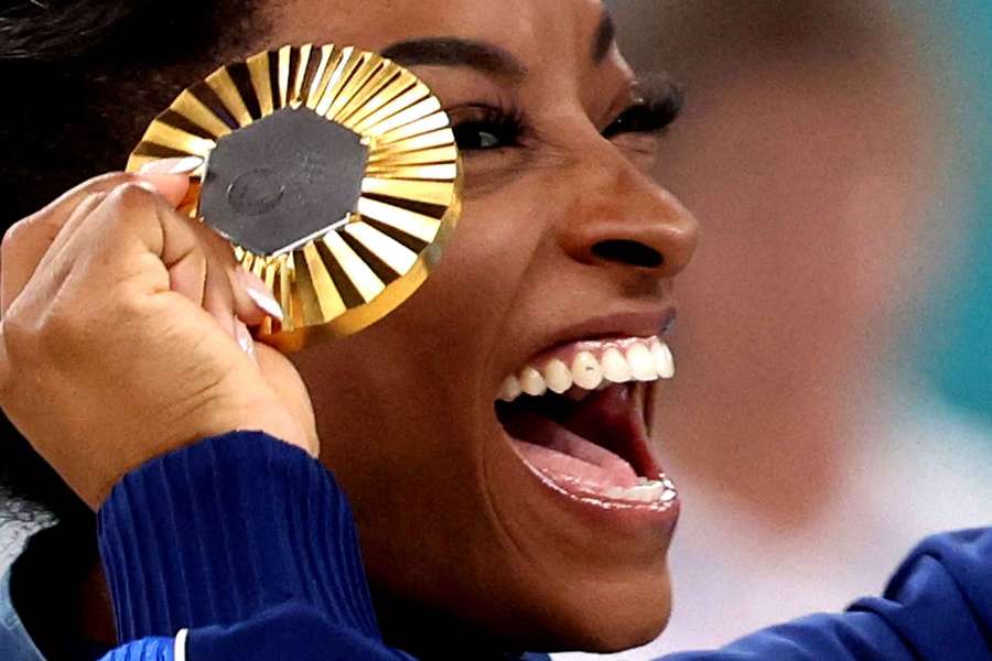 Biles with her gold