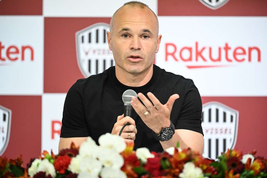 Iniesta durant sa conférence de presse ce jeudi.