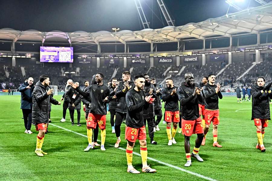 The RC Lens squad after their recent win over Toulouse