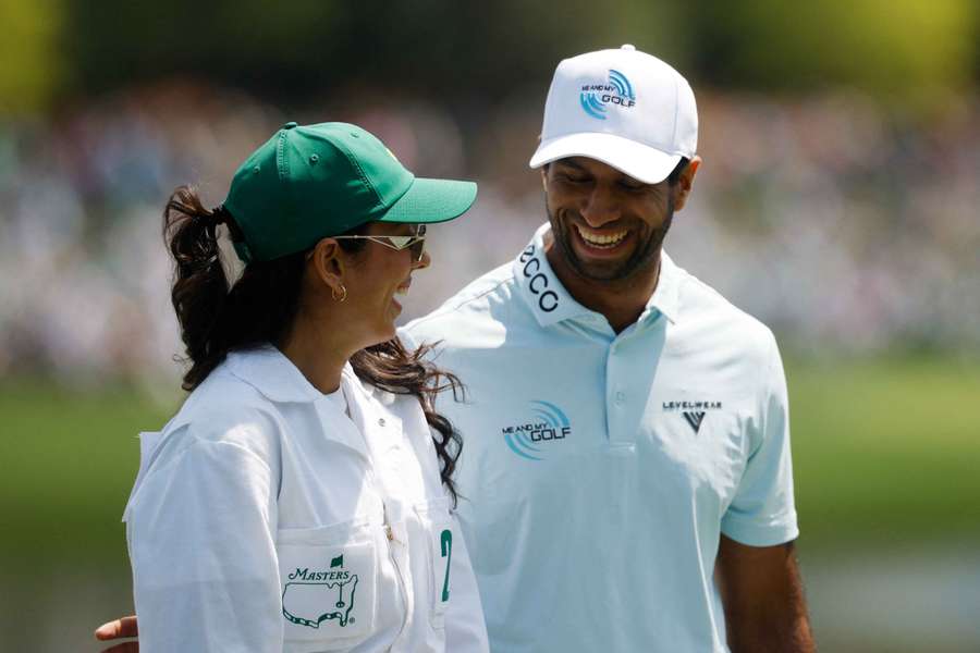 England's Aaron Rai with his wife Gaurika Bishnoi England's Aaron Rai with his wife Gaurika Bishnoi