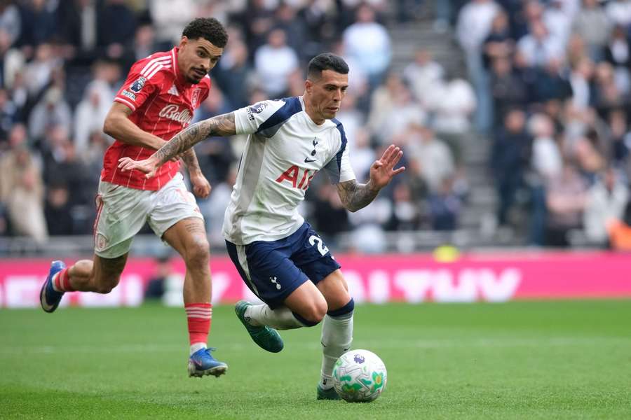 Tottenham's Pedro Porro is chased by Nottingham Forest's Morgan Gibbs-White Tottenham's Pedro Porro is chased by Nottingham Forest's Morgan Gibbs-White