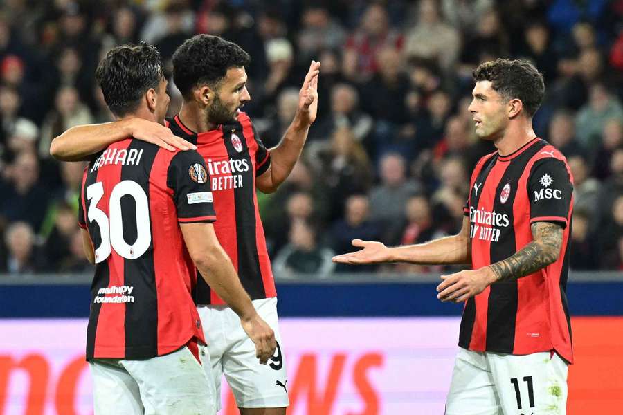 Gonçalo Ramos celebra pelo AC Milan Gonçalo Ramos celebra pelo AC Milan
