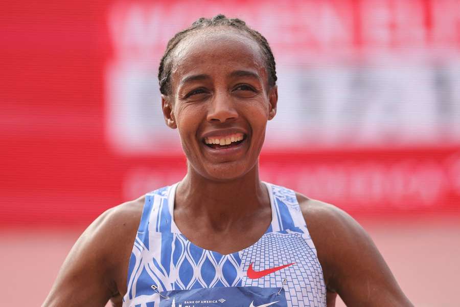 Sifan Hassan op de marathon van Chicago