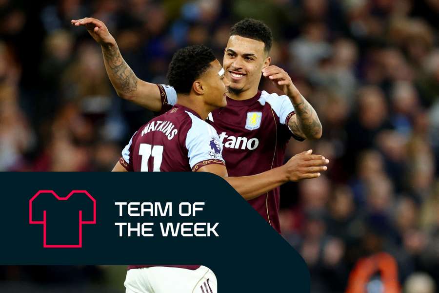 Watkins and Rogers celebrate Aston Villa's win
