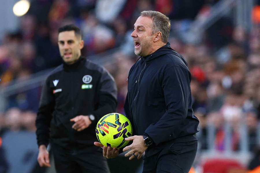 Flick, en el partido ante el Mallorca
