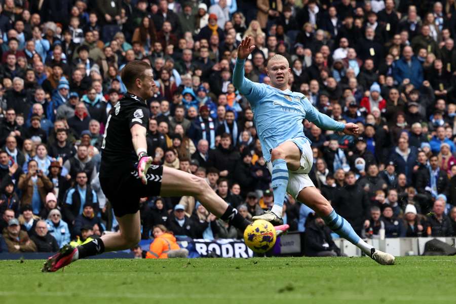 Erling Haaland admitted he was relieved to be back on target with a crucial double in Manchester City's 2-0 win against Everton
