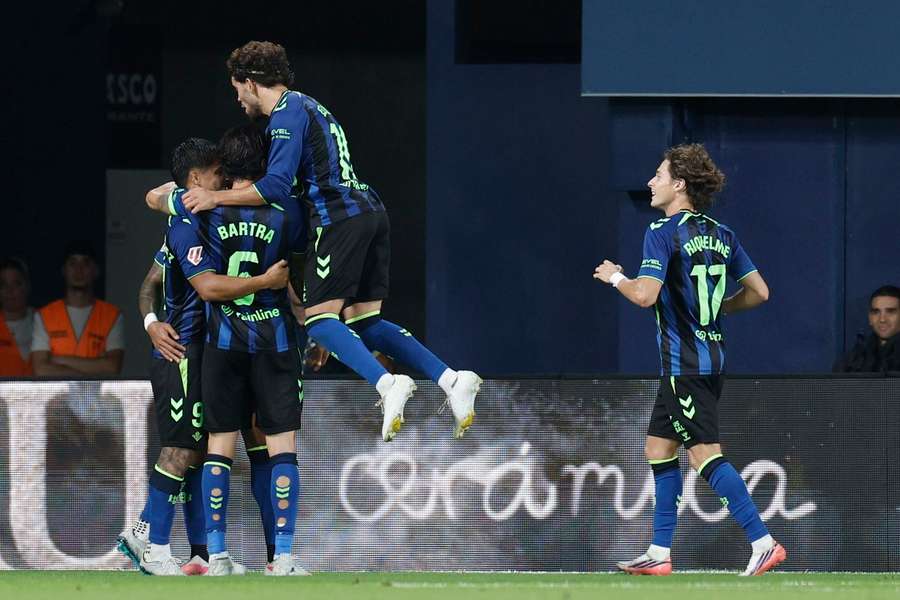 Betis celebrates against Villarreal Betis celebrates against Villarreal