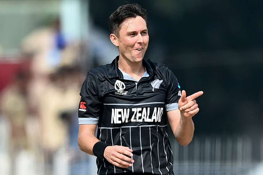 Boult celebrates his wicket