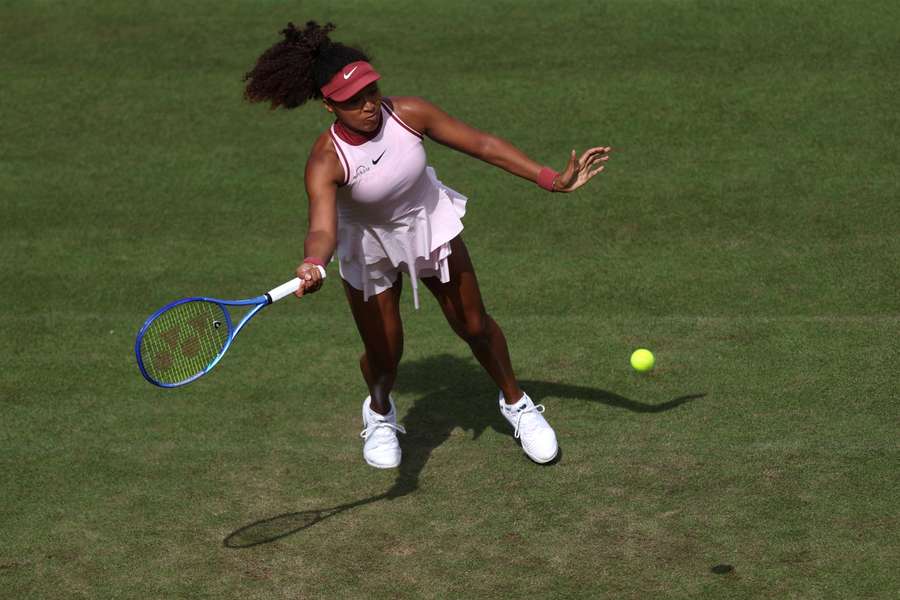 Osaka claimed her first grass-court win of the season