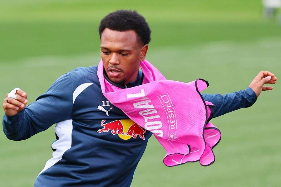 Lois Openda bei einer Trainingseinheit mit RB Leipzig.