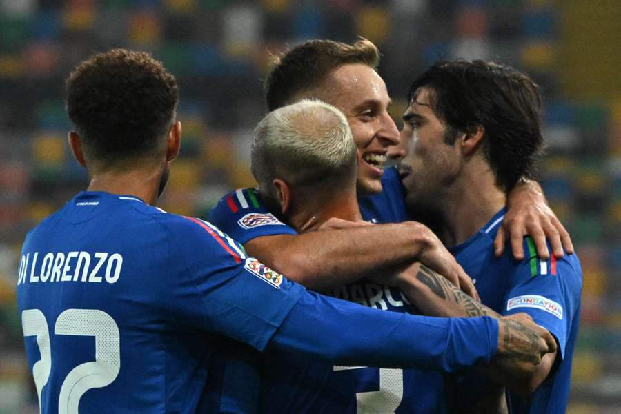 L'Italia di Spalletti celebra un gol segnato a Israele in Nations League lo scorso 14 ottobre