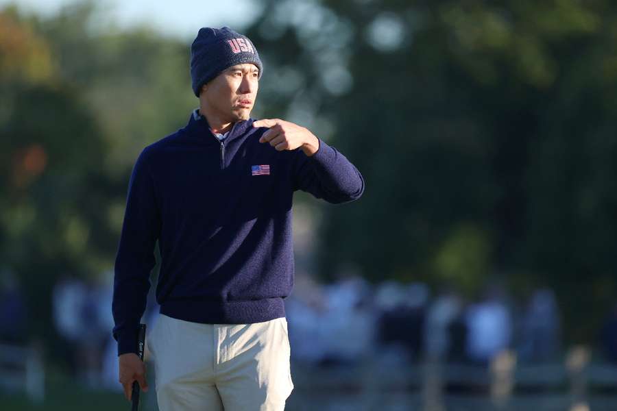 Morikawa in action at the Presidents Cup Morikawa in action at the Presidents Cup