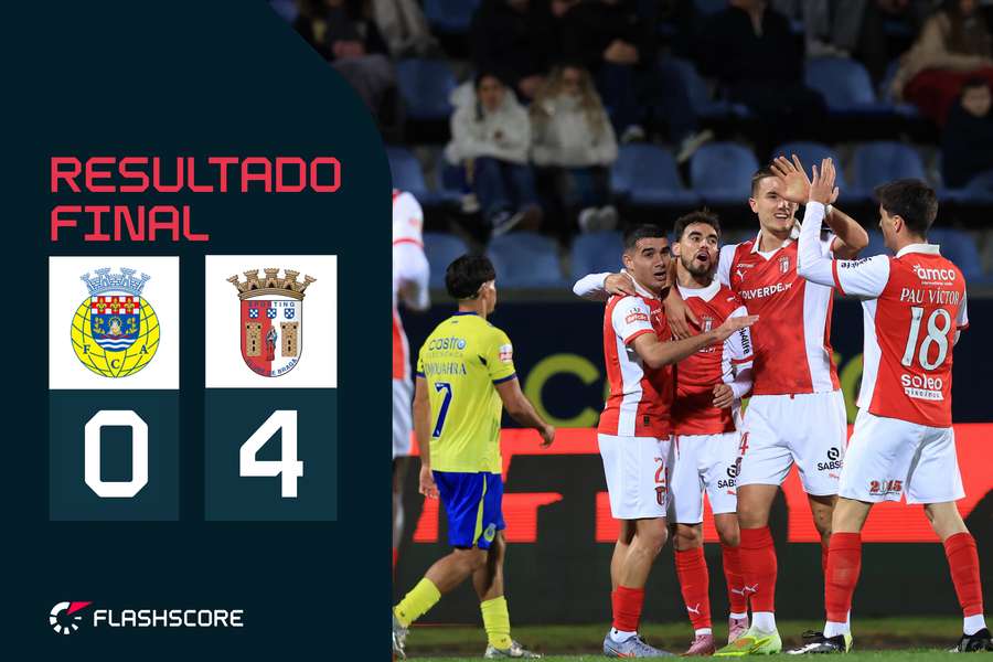 A festa dos jogadores do SC Braga após o golo de Ricardo Horta A festa dos jogadores do SC Braga após o golo de Ricardo Horta