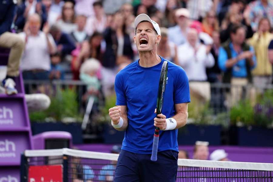 Andy Murray e o seu gesto após a vitória